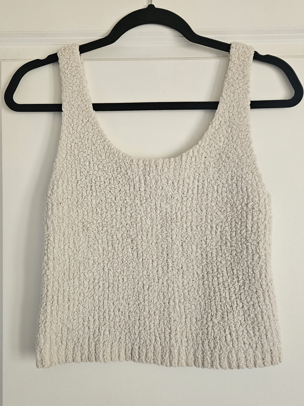 Aerie Cream Textured Scoop Tank-Size Large - Picture 4 of 4